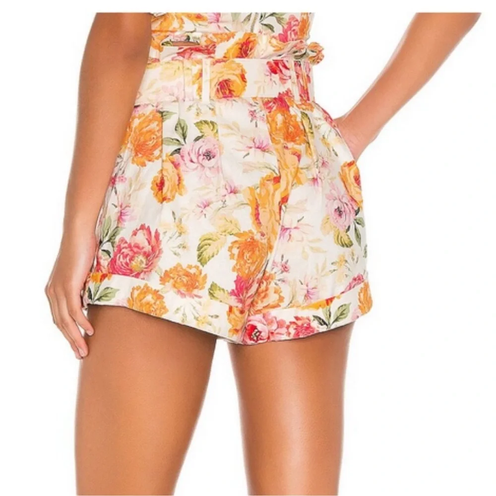 For Love And Lemons Peony Pleated Shorts Medium high waisted‎ floral NWOT